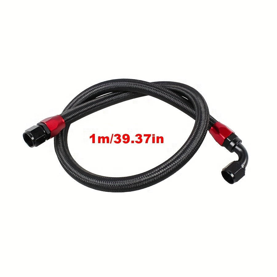 AN10 Black / Silvery Stainless Steel Braided Oil Cooler Hose with Swivel Hose End Fitting
