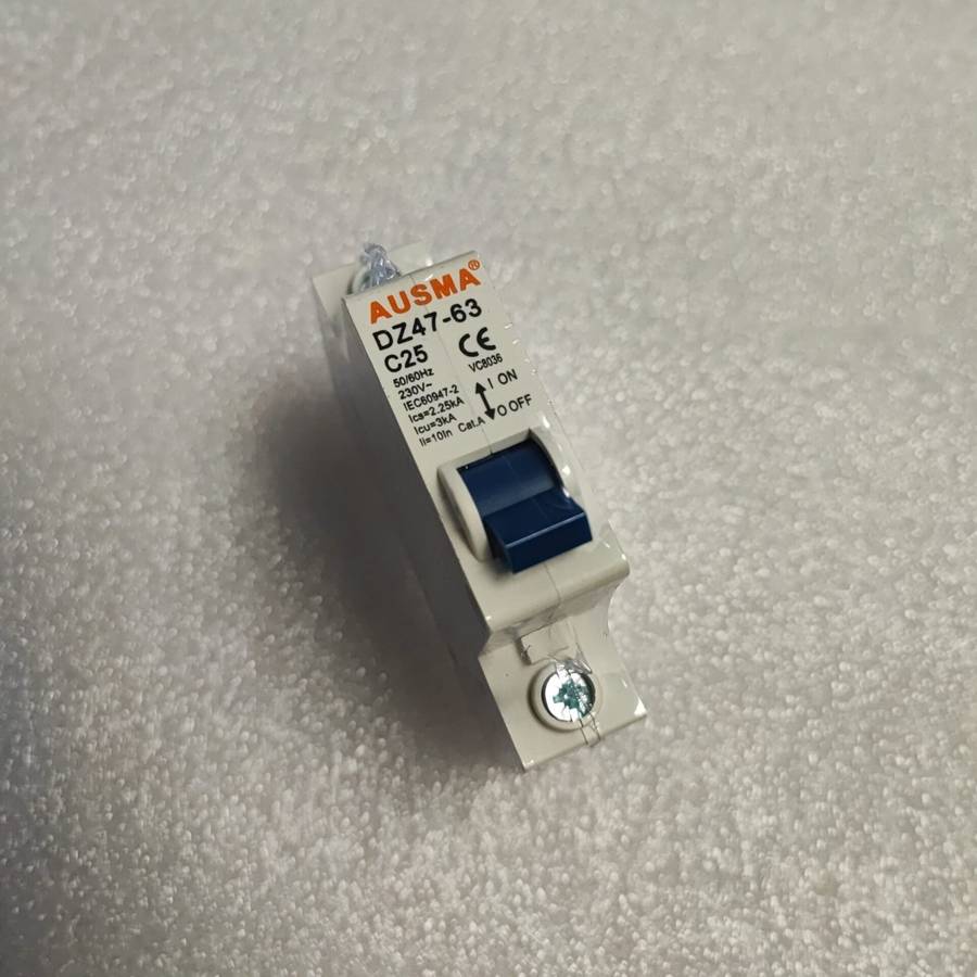 AUSMA DZ47-63 1Pole 25Amp Din Rail Circuit Breaker - Reliable and Efficient Protection for Electr...