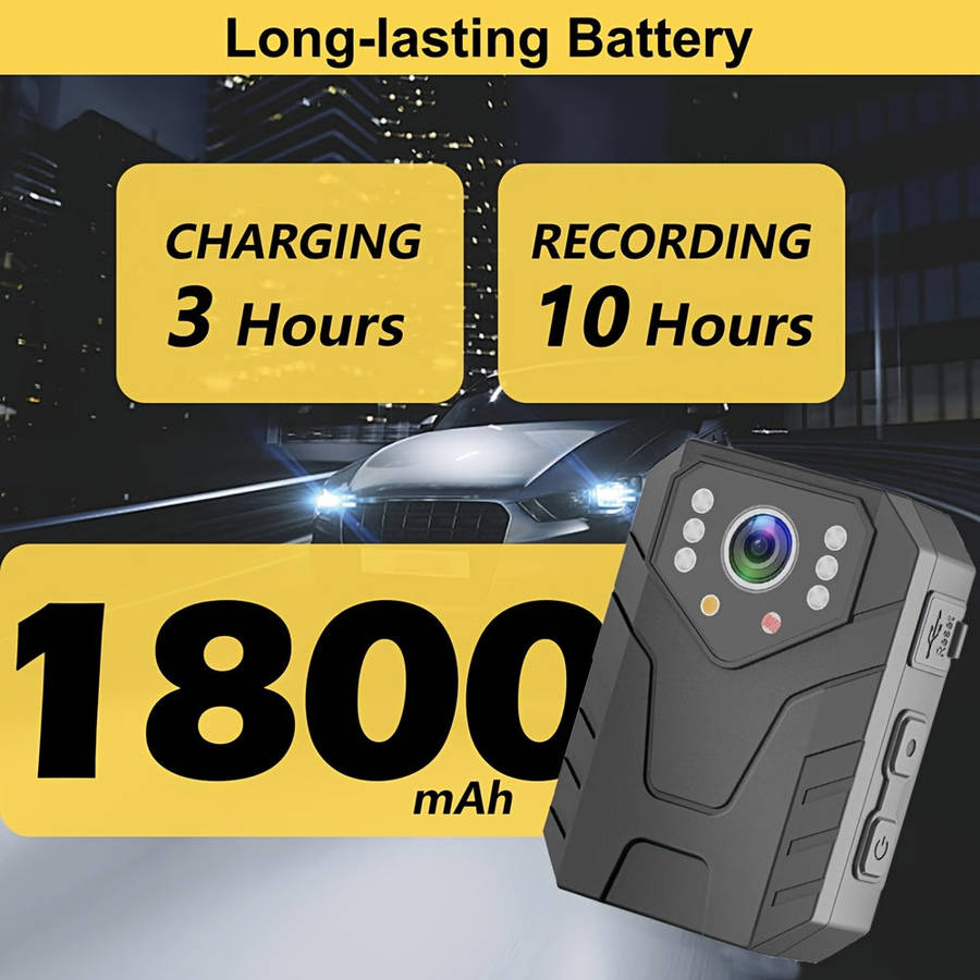 Full HD Portable Recorder, Multi-Function Back Clip Chest, Body Camera with 5.08cm HD Screen, Nig...