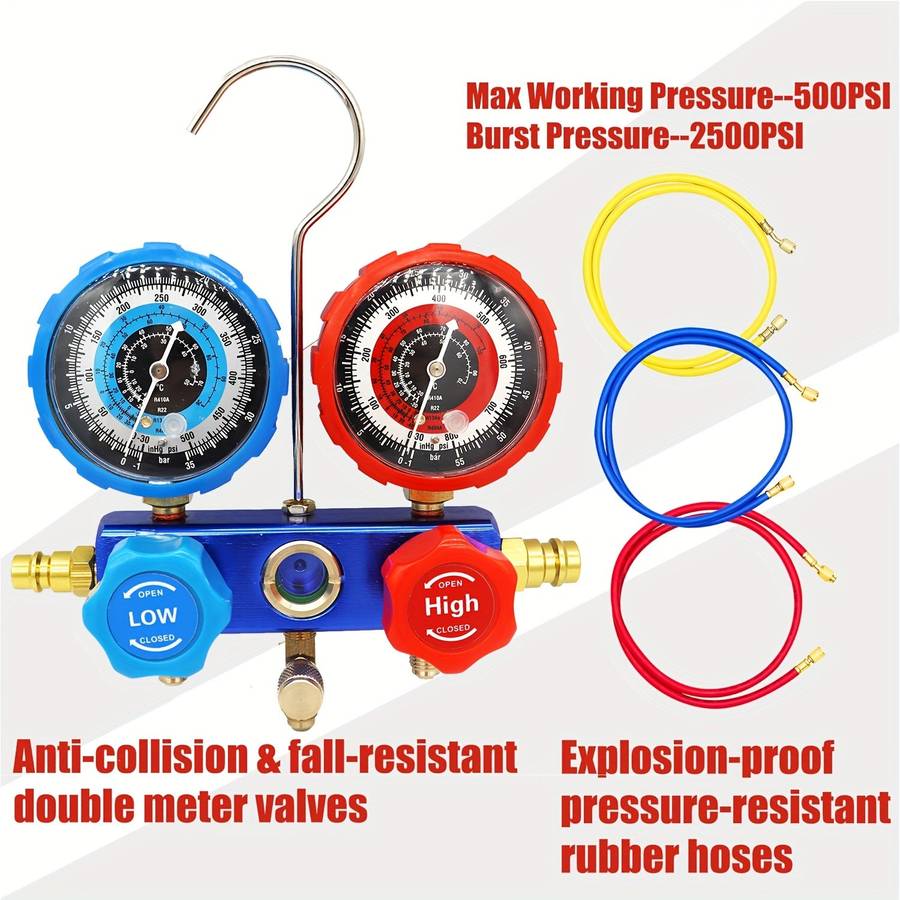 Mythtiger Air Conditioning Diagnostic Tool Kit -  Dual Gauge Valve Set for Cooling System Repair,...