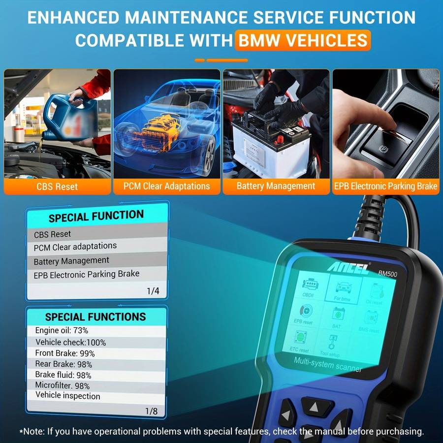 ANCEL BM500 OBD2 Scanner for BMW Mini - All System Car Diagnostic Tool