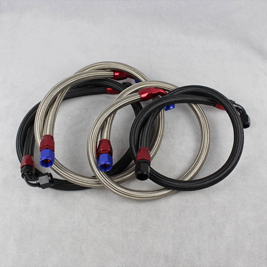 AN10 Black / Silvery Stainless Steel Braided Oil Cooler Hose with Swivel Hose End Fitting