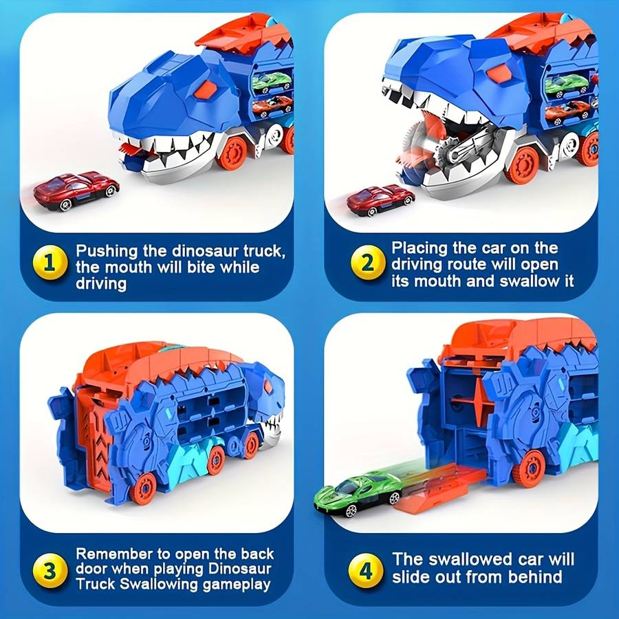 25-Inch Foldable Track, Transformable Tyrannosaurus Truck