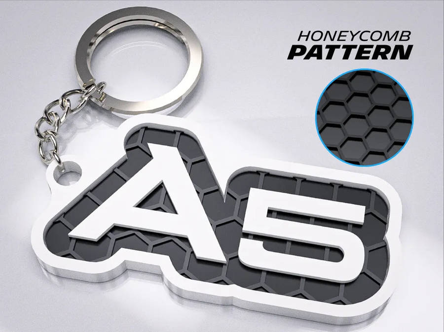 "AUDI A5" 3D Printed Honeycomb Key Chain