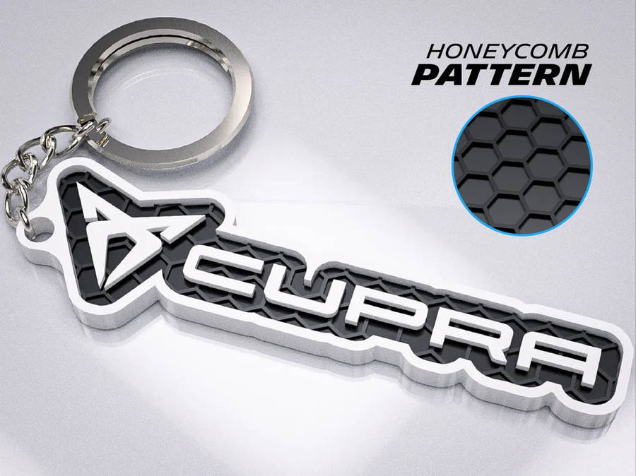 "Cupra" Honeycomb 3D Printed Key Chain