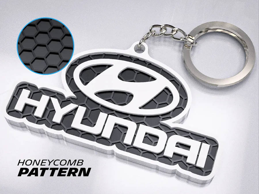 "Hyundai" Honeycomb 3D Printed Key Chain