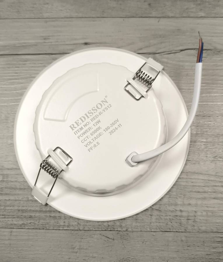 REDISSON 12Watt 250v AC 6500K Cool White LED Flush Mount Downlight