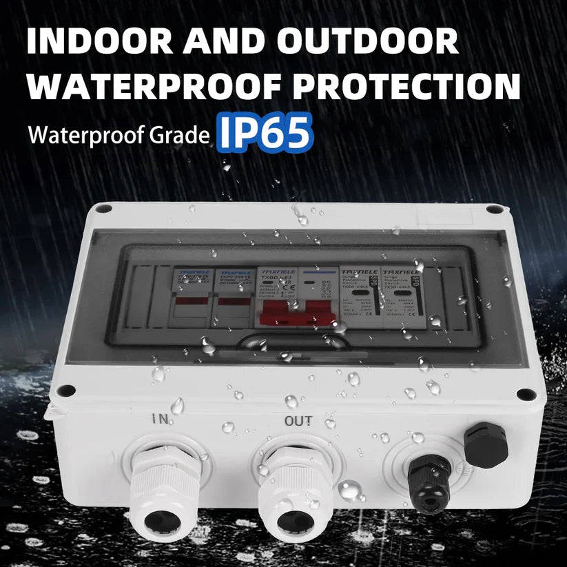 Solar photovoltaic PV DC Combiner Box Surge Lightning Protection 1 input 1 out DC 600V