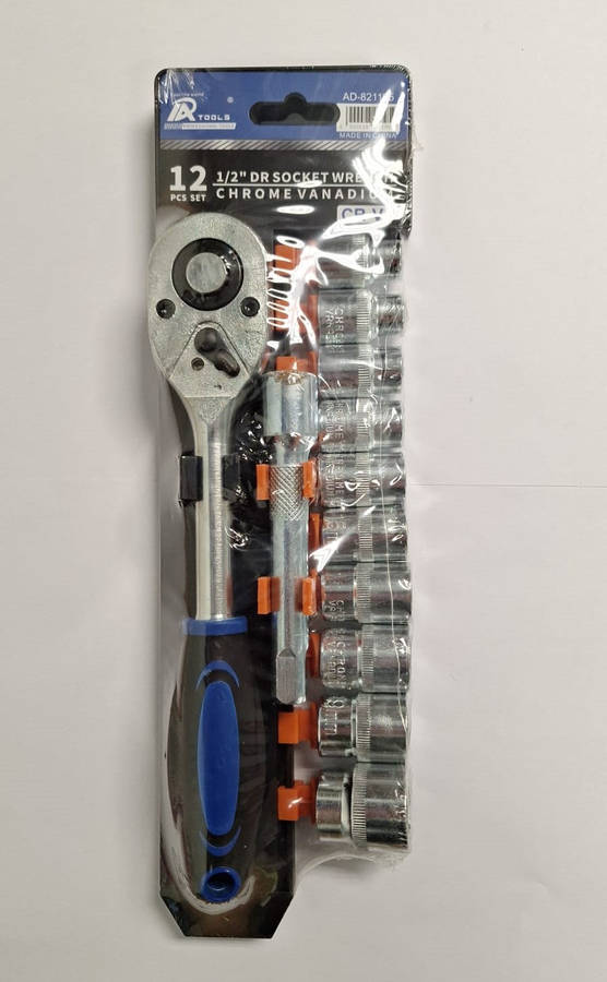 12pcs 1/2" DR Chrome Vanadium Socket Wrench Set