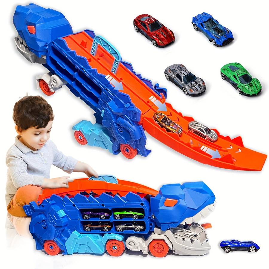 25-Inch Foldable Track, Transformable Tyrannosaurus Truck