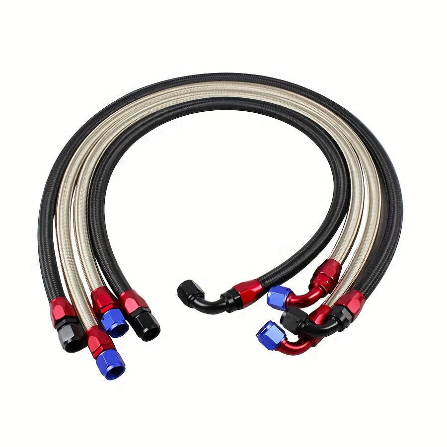 AN10 Black / Silvery Stainless Steel Braided Oil Cooler Hose with Swivel Hose End Fitting