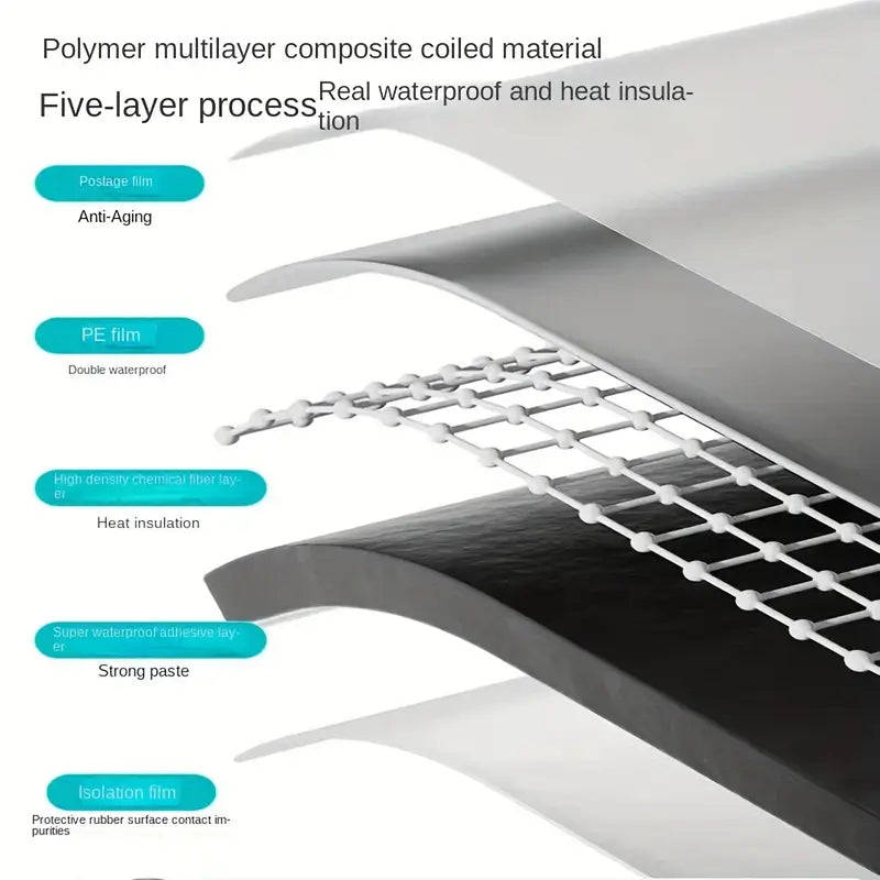 5m x 10cm Heavy-Duty Self-Adhesive Waterproof Tape - Heat-Resistant