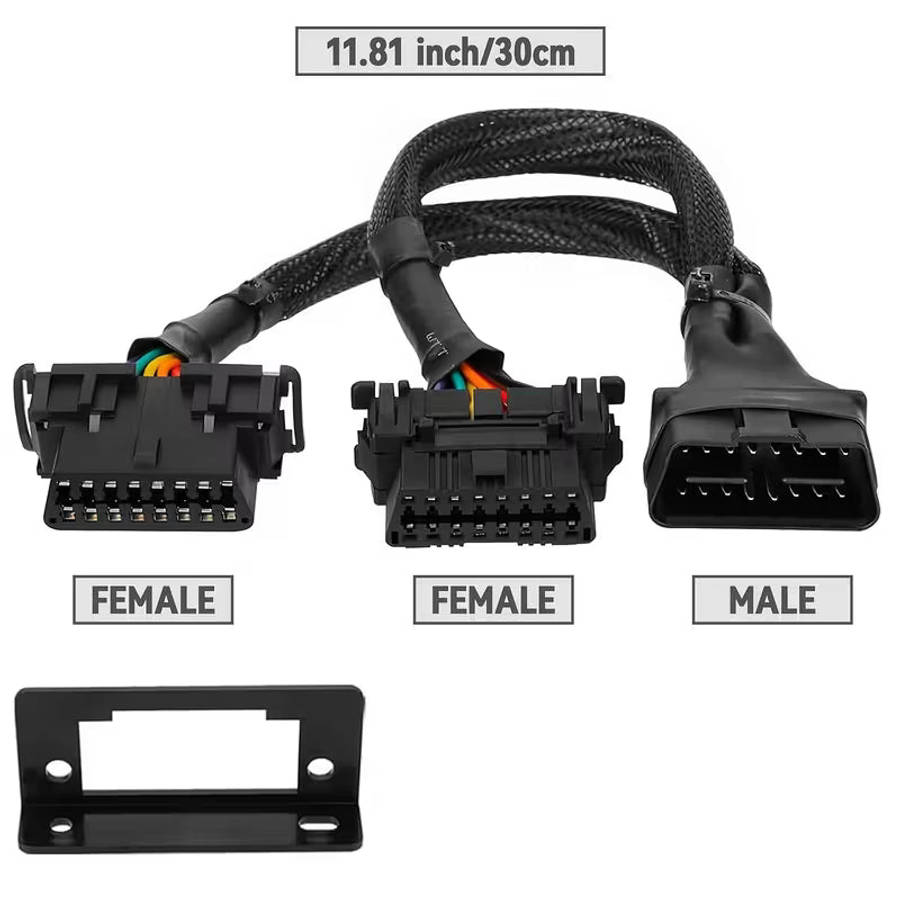 16-Pin OBD II Splitter Extension Cable
