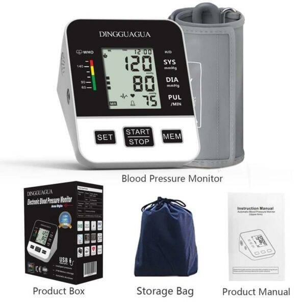 Blood Pressure Monitor Digital High Accuracy Upper Arm BP Pulse Heart Rate Monitoring