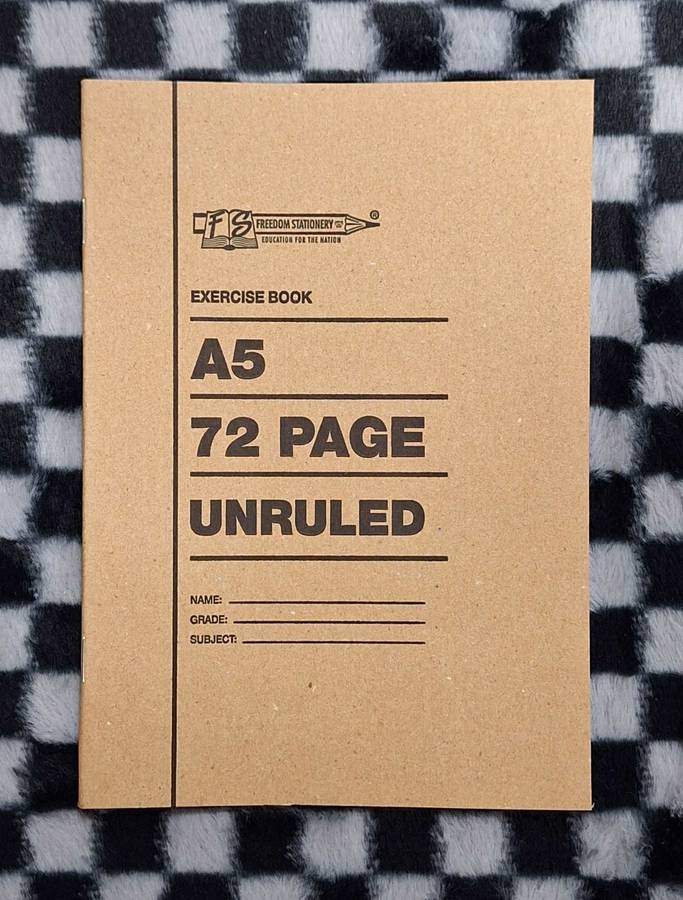 A5 Unruled Exercise Book - 72 Pages