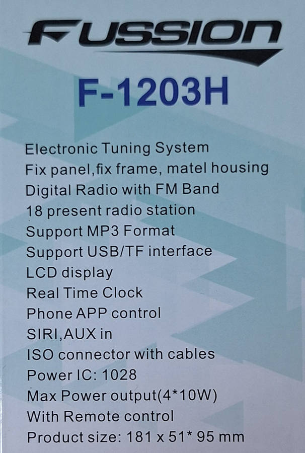 Fussion Multifunctional Bluetooth Car Radio with Remote