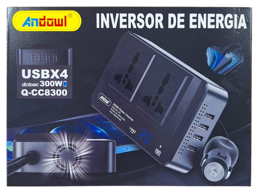 Power Up Anywhere with the Andowl 300W Car Inverter  4 USB Ports for Fast & Reliable Charging ...