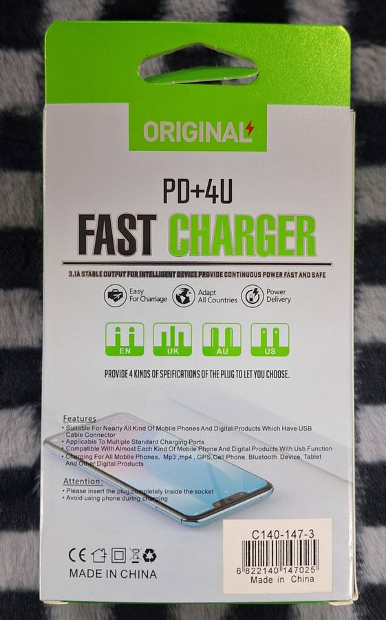 PD 3.1A 4 Port Fast Charger