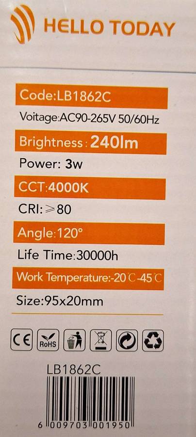 Hello Today 3w LED Down Lights - 2 Pack