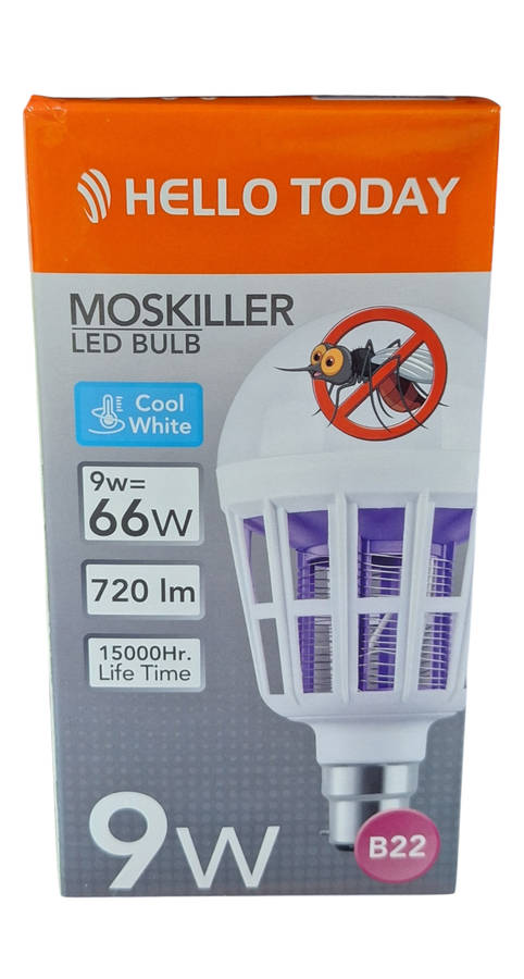 Energy-Efficient 9W LED Mosquito Killer Bulb for Pest-Free Living - Cool White B22
