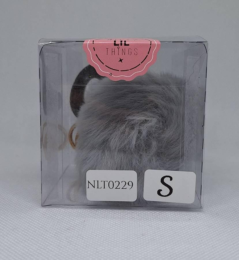 Custom Resin Letter Keychain With a Grey Pom Pom - S