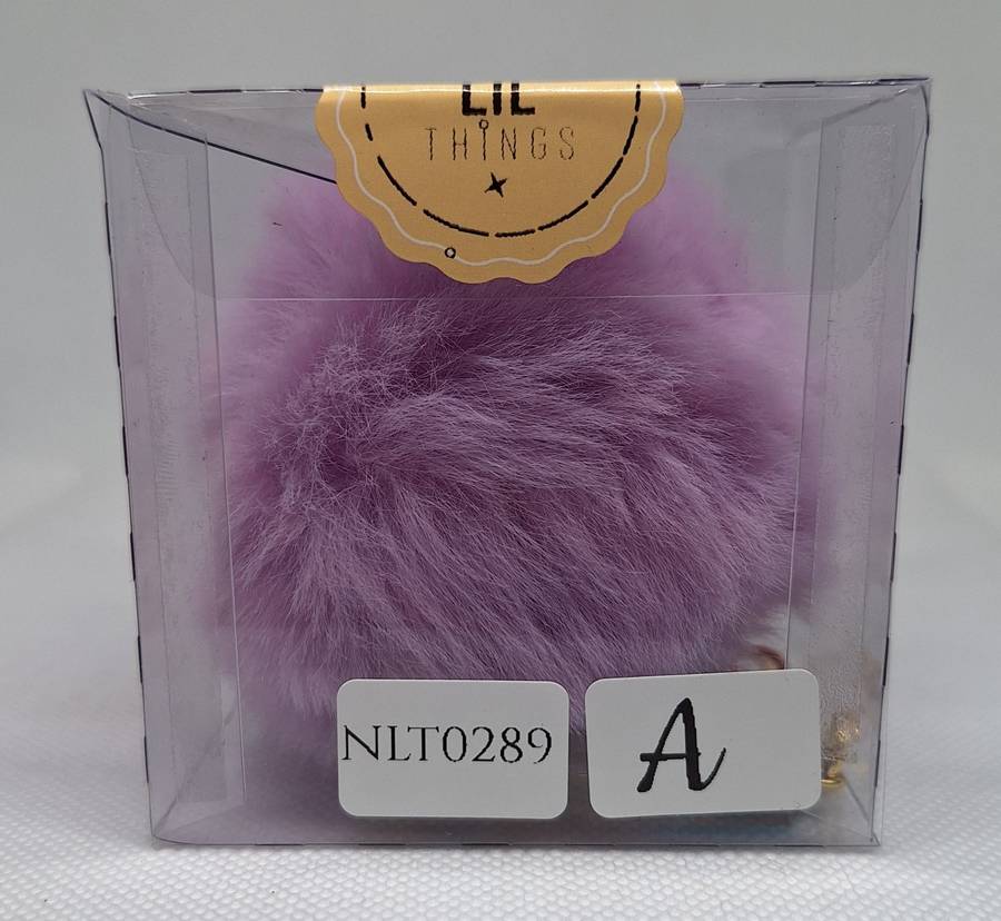 Custom Resin Letter Keychain With a Purple Pom Pom - A