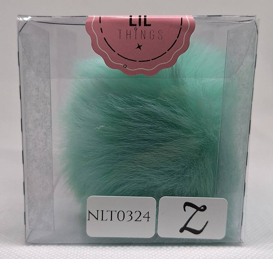 Custom Resin Letter Keychain With a Turquoise Pom Pom - Z