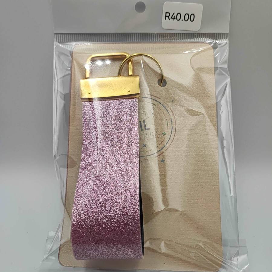 Custom Glitter Faux Leather Key Fob