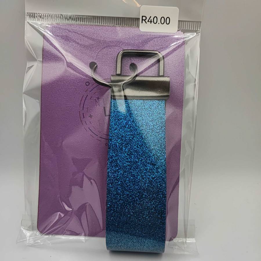 Custom Glitter Faux Leather Key Fob