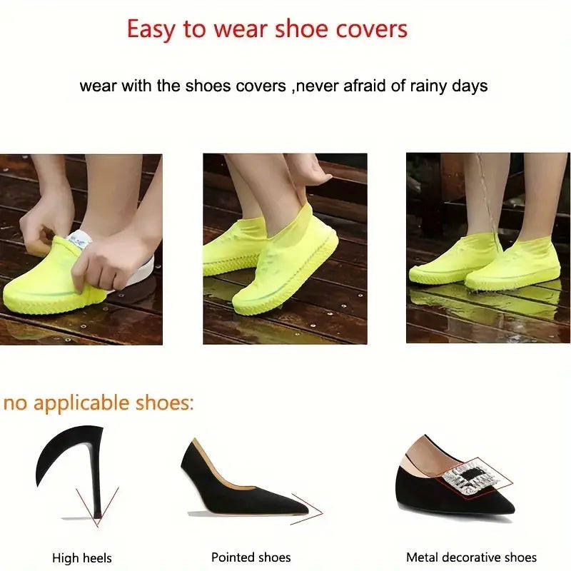 1 Set of Waterproof Outdoor Latex Shoe Covers