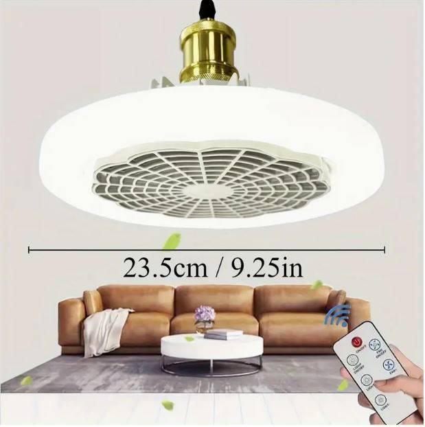 9.25-inch E27 Screw Fitting Ceiling Mounted Fan Light with Remote, Dimmable Suitable for Various ...