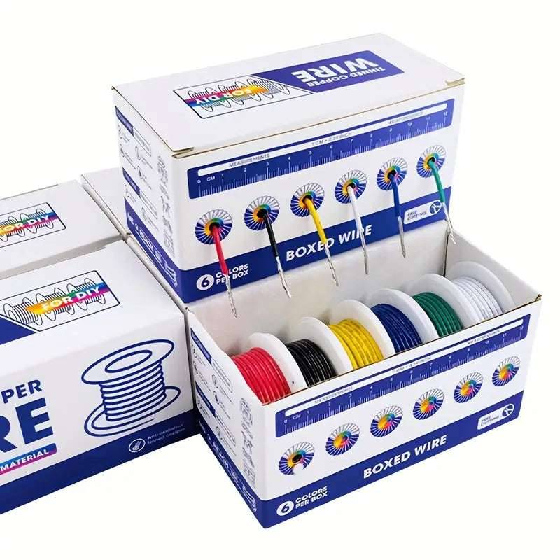 1 set PVC 28 Gauge 6 Colors Tinned Copper Wire Hook up Wire Kit
