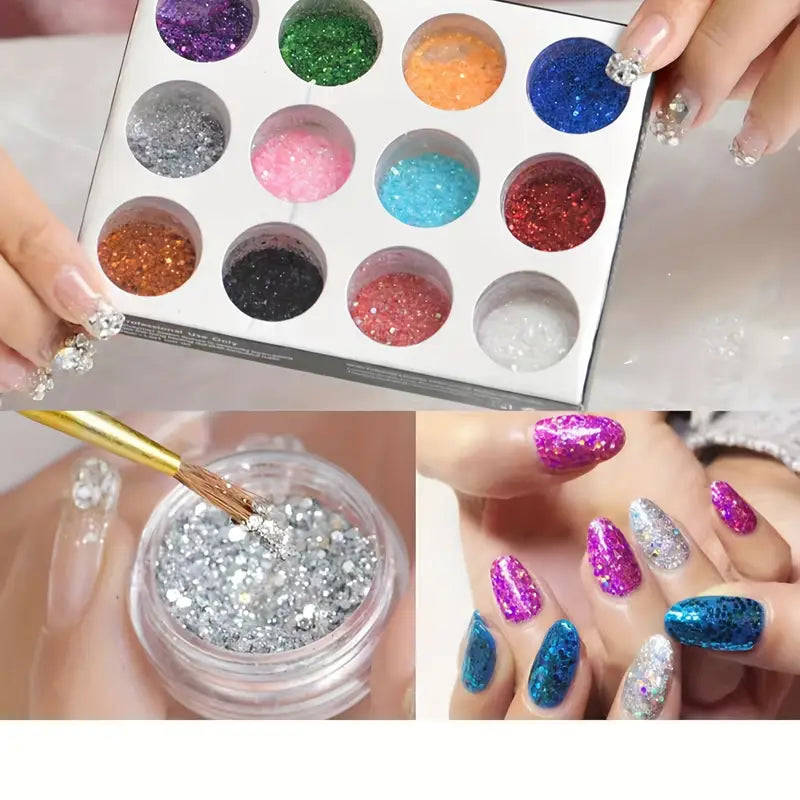 Acrylic Nail Kit For Beginners With Glitter Acrylic Powders