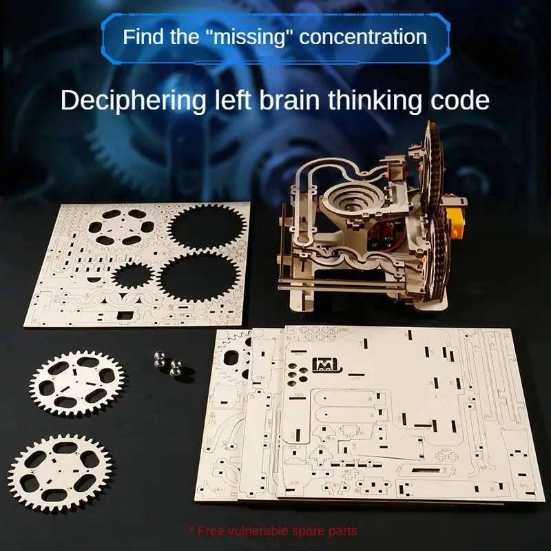 Intricate 3D Mechanical Track Balls Wooden Puzzle
