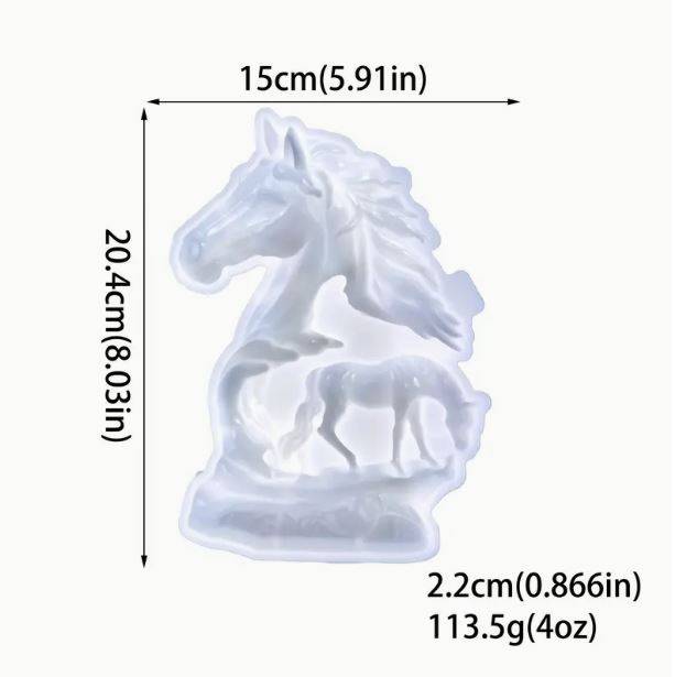 3D Horses Wall Hanging Silicone Resin Mold