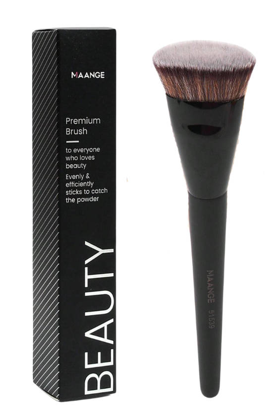 Maange Single Flat Round Tube Flat Head Foundation Makeup Brush