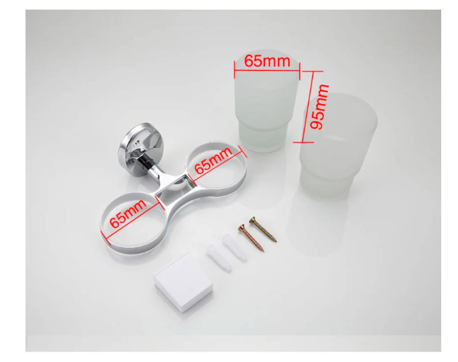 Chrome Double Toothbrush Holder