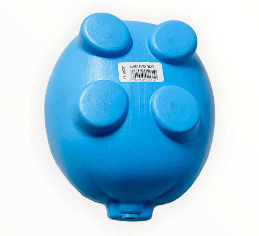 Jumbo Plastic Piggy Bank - Blue