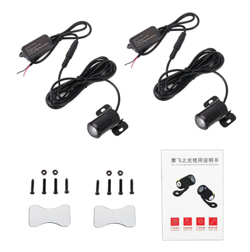 Motorcycle LED Projection Lamp Light 2Pc