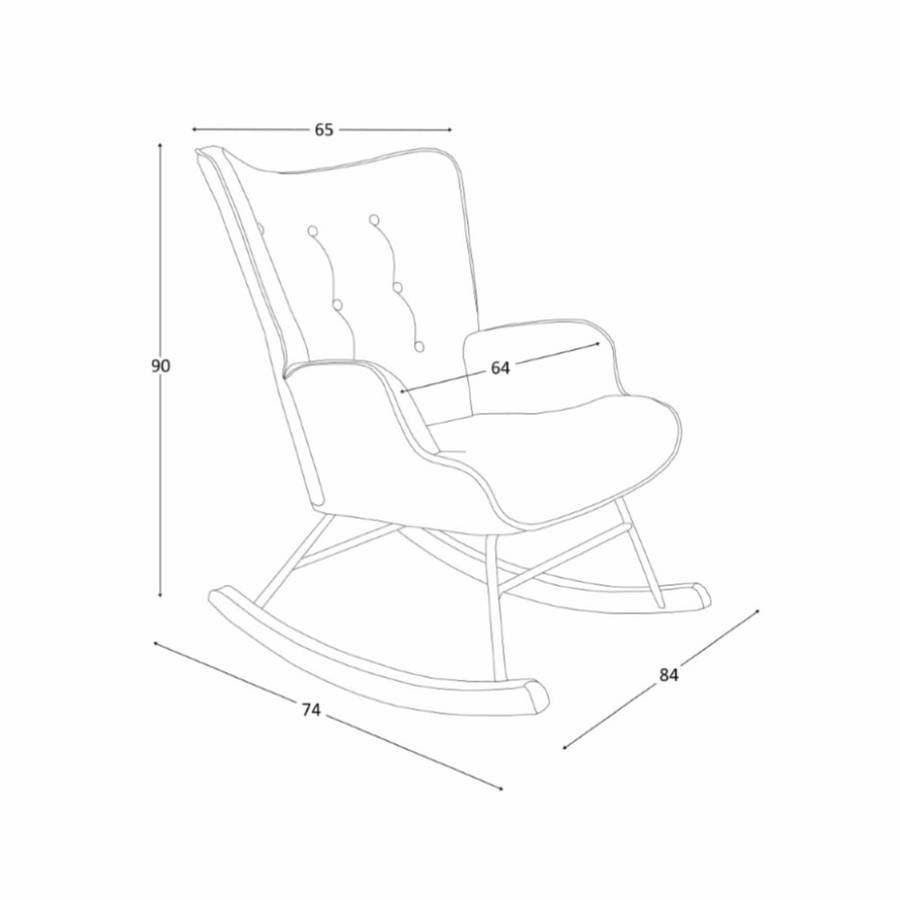Alysah Rocking Chair Charcoal Grey