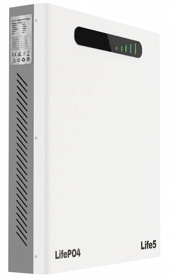 SMTE 5.12kWh 51.2V 100Ah Slim-Line LiFePO4 Battery  Wall Mount