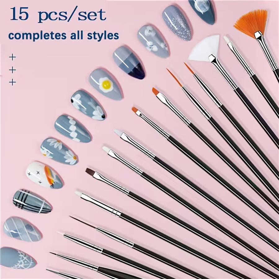 Nail Gel Art Brush Set 15Pcs (Bag)