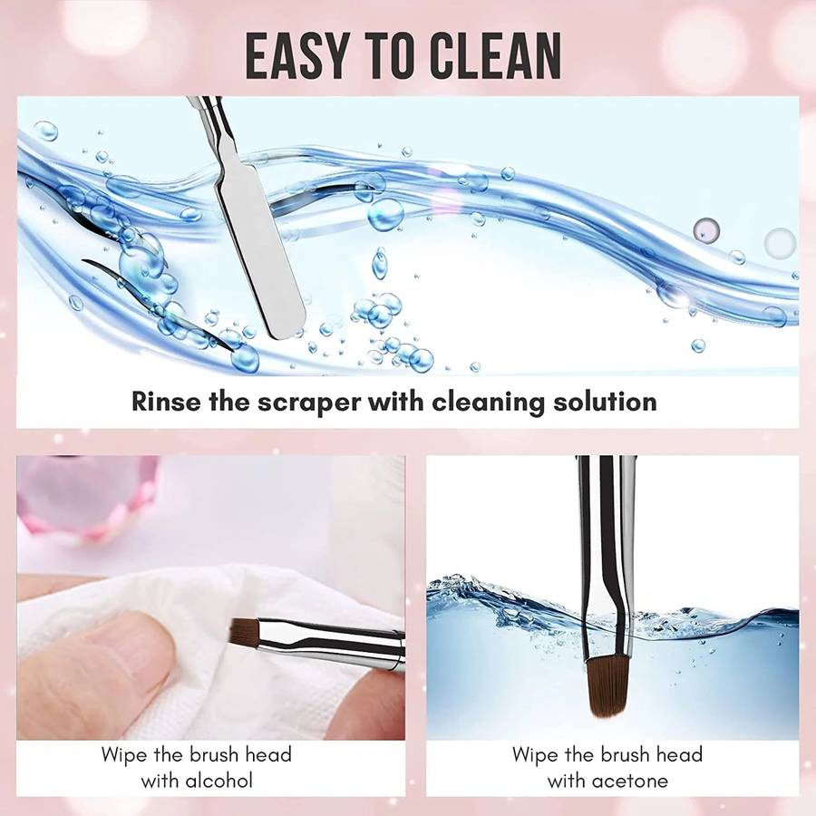 Gel Nail Brush with spatula, Dual-Ended Nail Art Brush, 2 IN 1 design Gel Brushes for Nails and S...
