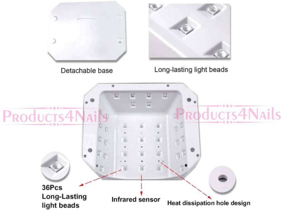 SUN S50 Cordless 54W UV.LED UV Nail Lamp - 2-in-1 with 9600mAh USB Cordless UV Nail Curling Dryer...