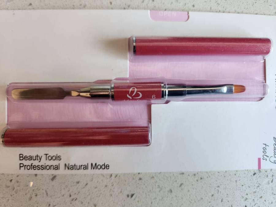 Gel Nail Brush with spatula, Dual-Ended Nail Art Brush, 2 IN 1 design Gel Brushes for Nails and S...