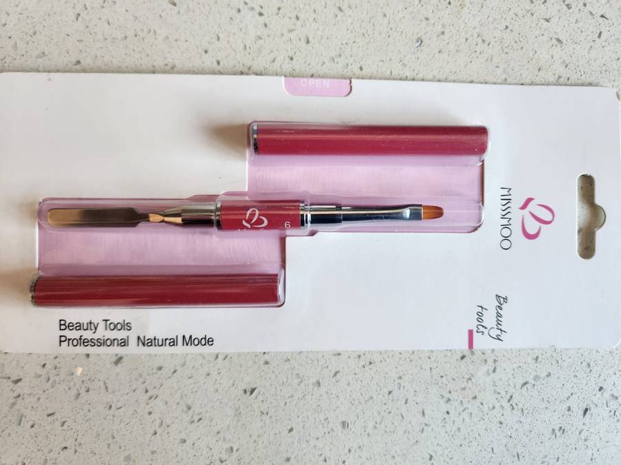 Gel Nail Brush with spatula, Dual-Ended Nail Art Brush, 2 IN 1 design Gel Brushes for Nails and S...