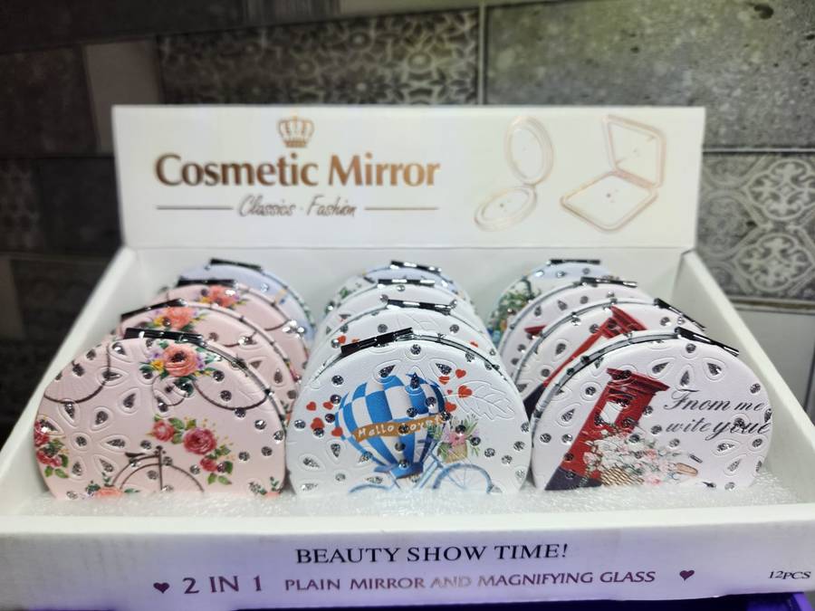 Cosmetic Mirror Classics Fashion 2 in 1 (Plain Mirror and Magnifying Glass)