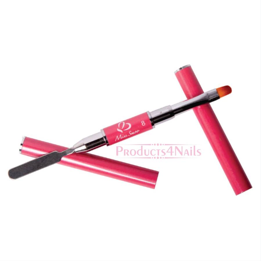 Gel Nail Brush with spatula, Dual-Ended Nail Art Brush, 2 IN 1 design Gel Brushes for Nails and S...