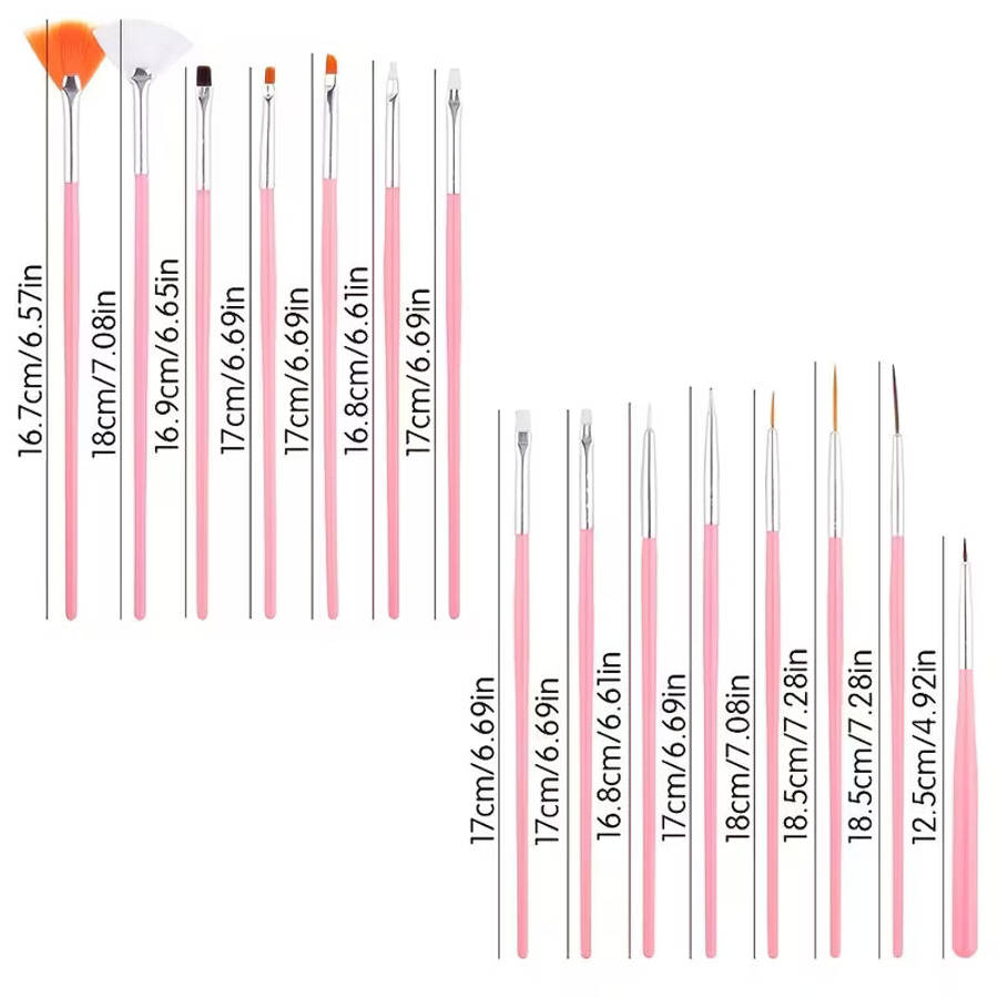 Nail Gel Art Brush Set 15Pcs (Bag)