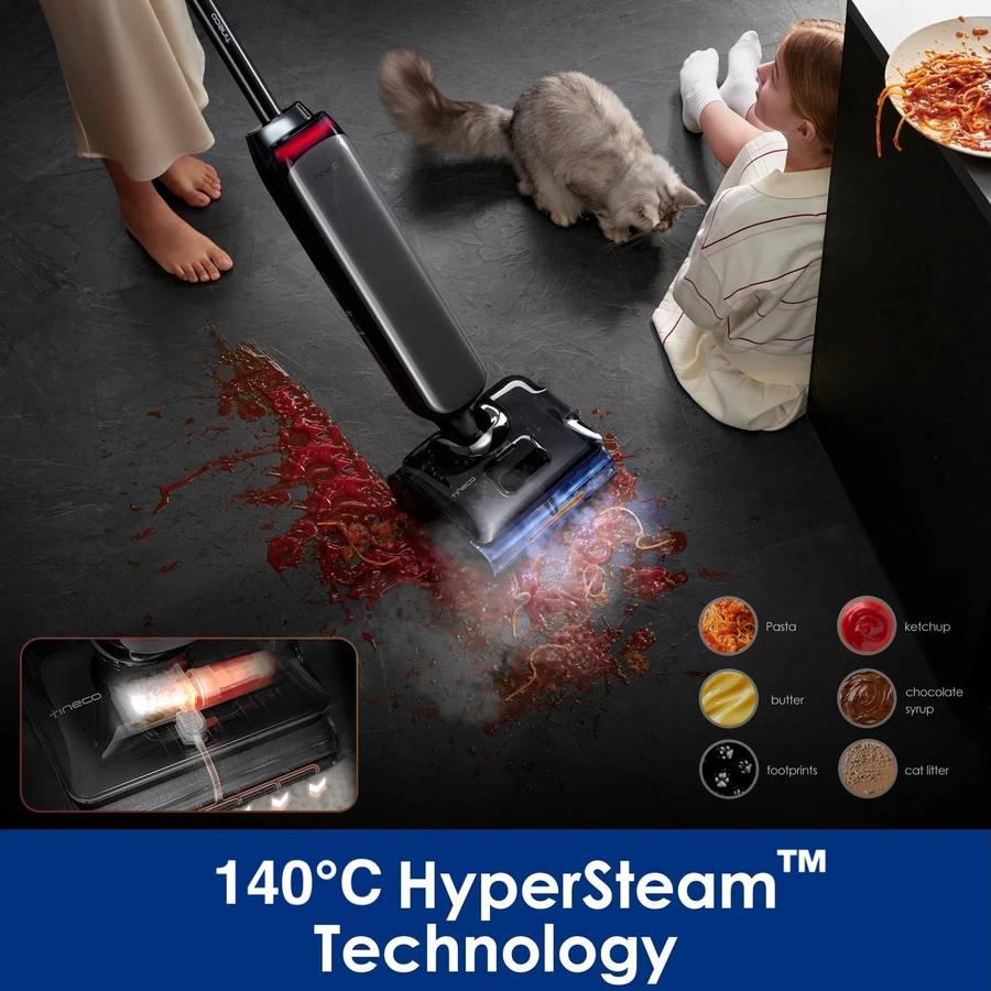 FLOOR ONE S9 Artist Steam - 75min, Smart 180° Lay Flat Wet Dry Cordless Vacuum Floor Washer & Mo...